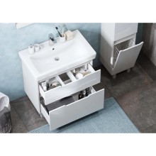 Комплект мебели белый/выбеленное дерево 80 см Акватон Дакота 1A202901DAAY0 + 1WH302084 + 1A203102DA010