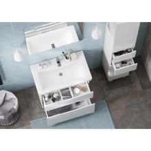 Комплект мебели белый/выбеленное дерево 80 см Акватон Дакота 1A202901DAAY0 + 1WH302084 + 1A203102DA010