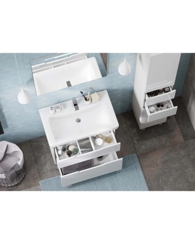 Комплект мебели белый/выбеленное дерево 80 см Акватон Дакота 1A202901DAAY0 + 1WH302084 + 1A203102DA010