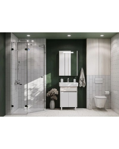 Комплект мебели белый глянец/ясень фабрик 60 см Акватон Верди 1A207701VDAV0 + 1WH302186 + 1A206902VDAV0