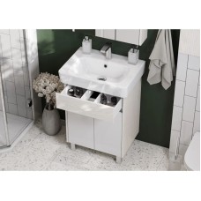 Комплект мебели белый глянец/ясень фабрик 60 см Акватон Верди 1A207701VDAV0 + 1WH302186 + 1A206902VDAV0