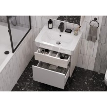 Комплект мебели белый глянец/ясень фабрик 60 см Акватон Верди 1A206701VDAV0 + 1WH302186 + 1A206902VDAV0