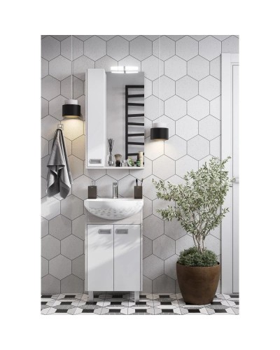 Комплект мебели белый глянец/дуб сомерсет 50,5 см Акватон Бекка 1A210801BAC20 + 1WH207781 + 1A214502BAC20