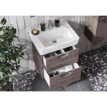 Комплект мебели дуб макиато 60 см Акватон Сильва 1A211801SIW50 + 1WH302186 + 1A216202SIW50