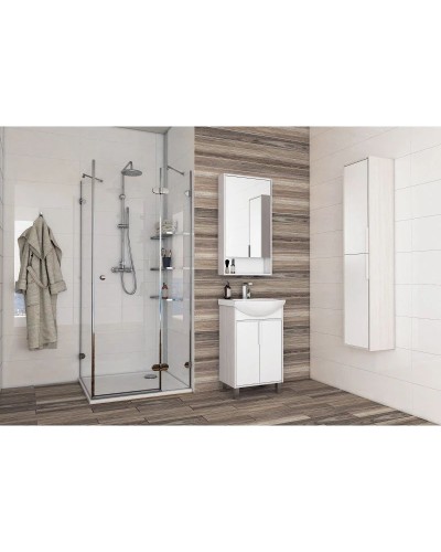 Комплект мебели белый глянец/ясень фабрик 50,5 см Акватон Рико 1A212401RIB90 + 1WH207781 + 1A212302RIB90