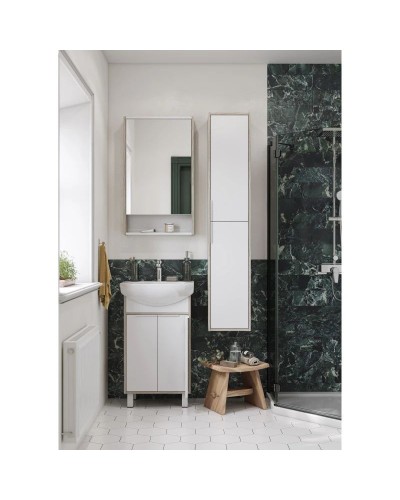 Комплект мебели белый глянец/ясень фабрик 50,5 см Акватон Рико 1A212401RIB90 + 1WH207781 + 1A212302RIB90