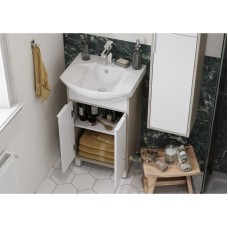 Комплект мебели белый глянец/ясень фабрик 50,5 см Акватон Рико 1A212401RIB90 + 1WH207781 + 1A212302RIB90