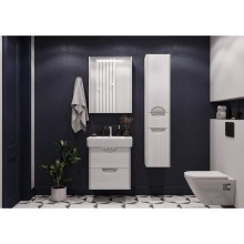 Комплект мебели дуб полярный 60 см Акватон Сильва 1A211801SIW70 + 1WH302186 + 1A216202SIW70