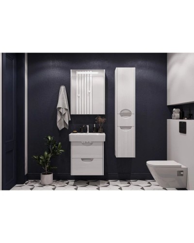 Комплект мебели дуб полярный 60 см Акватон Сильва 1A211801SIW70 + 1WH302186 + 1A216202SIW70