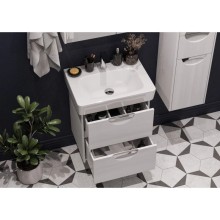 Комплект мебели дуб полярный 60 см Акватон Сильва 1A211801SIW70 + 1WH302186 + 1A216202SIW70