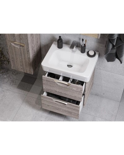 Комплект мебели дуб фьорд 60 см Акватон Сильва 1A211801SIW60 + 1WH302186 + 1A216202SIW60