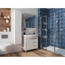 Комплект мебели белый глянец/ясень фабрик 80,5 см Акватон Рико 1A215401RIB90 + 1WH207783 + 1A215302RIB90