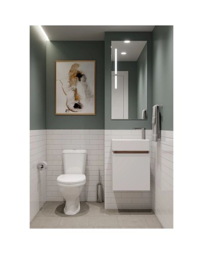 Комплект мебели белый глянец/эбони светлый 46 см Акватон Эклипс 1A172801EK49R + 1WH301972 + 1A129002EK010