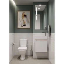 Комплект мебели белый глянец/эбони светлый 46 см Акватон Эклипс 1A172801EK49L + 1WH301972 + 1A129002EK010