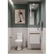 Комплект мебели белый глянец/эбони светлый 46 см Акватон Эклипс 1A172801EK49L + 1WH301972 + 1A129002EK010