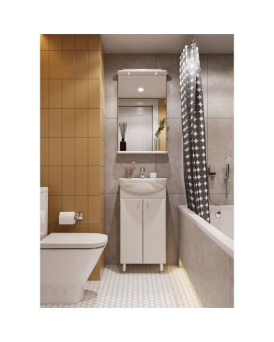 Комплект мебели белый глянец 45 см Акватон Мира 1A104401MR010 + 1.WH11.2.449 + 1A019802MR010