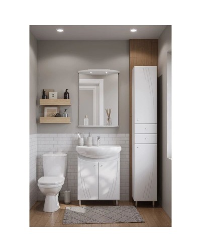 Комплект мебели белый глянец 66,5 см Акватон Минима 1A104201MN010 + 1WH110174 + 1A000502MN010