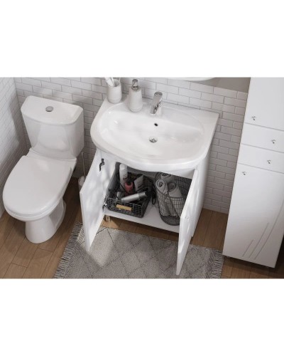 Комплект мебели белый глянец 66,5 см Акватон Минима 1A104201MN010 + 1WH110174 + 1A000502MN010