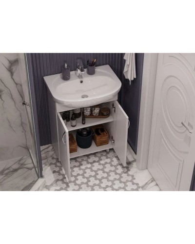 Комплект мебели белый глянец 61 см Акватон Онда 1A122801ON010 + 1WH110195 + 1A009802ON01R