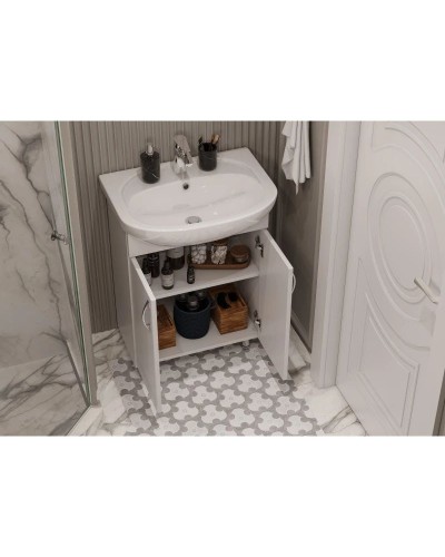 Комплект мебели белый глянец 61 см Акватон Онда 1A122801ON010 + 1WH110195 + 1A009802ON01R