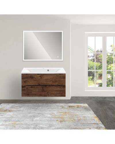 Комплект мебели темный дуб 90 см Vincea Mia VMC-2MA900RW + VCB-3M900W + VLM-3VN900