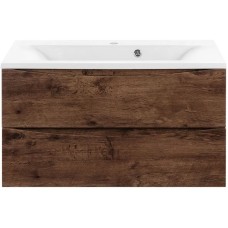 Комплект мебели темный дуб 90 см Vincea Mia VMC-2MA900RW + VCB-3M900W + VLM-3VN900