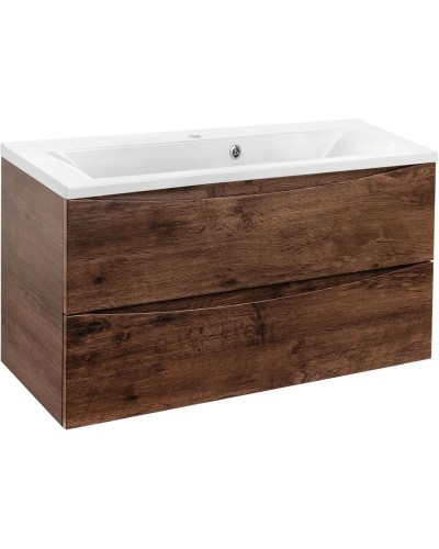 Комплект мебели темный дуб 90 см Vincea Mia VMC-2MA900RW + VCB-3M900W + VLM-3VN900