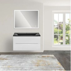 Комплект мебели белый глянец 90 см Vincea Mia VMC-2MA900GW + VCB-3M900B + VLM-3VN900