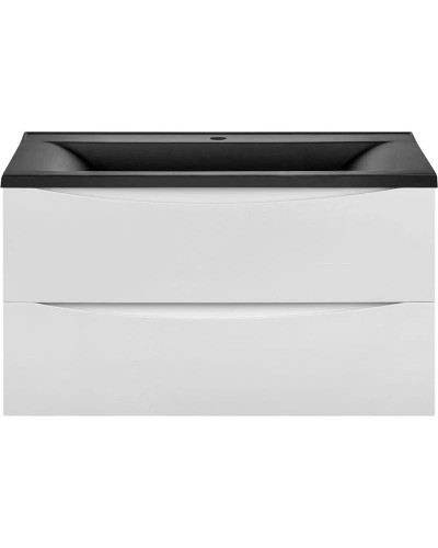 Комплект мебели белый глянец 90 см Vincea Mia VMC-2MA900GW + VCB-3M900B + VLM-3VN900