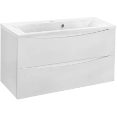 Комплект мебели белый глянец 90 см Vincea Mia VMC-2MA900GW + VCB-3M900W + VLM-3VN900