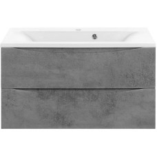 Комплект мебели бетон 90 см Vincea Mia VMC-2MA900BT + VCB-3M900W + VLM-3VN900