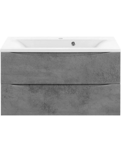 Комплект мебели бетон 90 см Vincea Mia VMC-2MA900BT + VCB-3M900W + VLM-3VN900