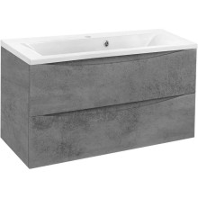 Комплект мебели бетон 90 см Vincea Mia VMC-2MA900BT + VCB-3M900W + VLM-3VN900