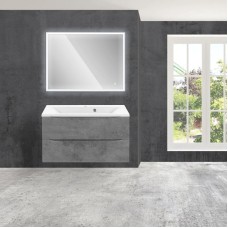 Комплект мебели бетон 90 см Vincea Mia VMC-2MA900BT + VCB-3M900W + VLM-3VN900