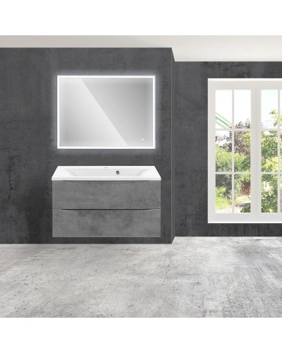 Комплект мебели бетон 90 см Vincea Mia VMC-2MA900BT + VCB-3M900W + VLM-3VN900