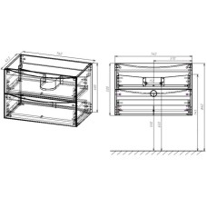 Комплект мебели дуб винтаж 80 см Vincea Mia VMC-2MA800VO + VCB-3M800B + VLM-3VN800