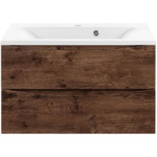 Комплект мебели темный дуб 80 см Vincea Mia VMC-2MA800RW + VCB-3M800W + VLM-3VC800