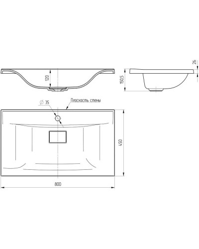 Комплект мебели белый глянец 80 см Vincea Mia VMC-2MA800GW + VCB-3M800B + VLM-3VN800