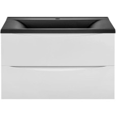 Комплект мебели белый глянец 80 см Vincea Mia VMC-2MA800GW + VCB-3M800B + VLM-3VN800