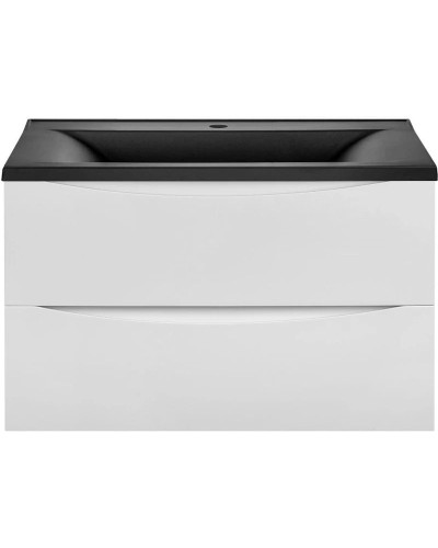 Комплект мебели белый глянец 80 см Vincea Mia VMC-2MA800GW + VCB-3M800B + VLM-3VN800