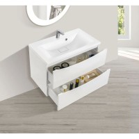 Комплект мебели белый глянец 80 см Vincea Mia VMC-2MA800GW + VCB-3M800W + VLM-3VC800