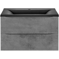 Комплект мебели бетон 80 см Vincea Mia VMC-2MA800BT + VCB-3M800B + VLM-3VN800