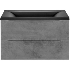 Комплект мебели бетон 80 см Vincea Mia VMC-2MA800BT + VCB-3M800B + VLM-3VN800