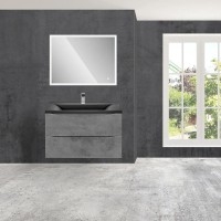 Комплект мебели бетон 80 см Vincea Mia VMC-2MA800BT + VCB-3M800B + VLM-3VN800