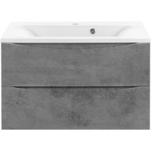 Комплект мебели бетон 80 см Vincea Mia VMC-2MA800BT + VCB-3M800W + VLM-3VC800