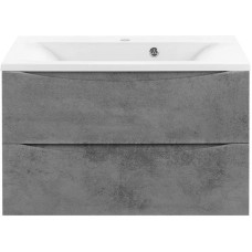 Комплект мебели бетон 80 см Vincea Mia VMC-2MA800BT + VCB-3M800W + VLM-3VC800