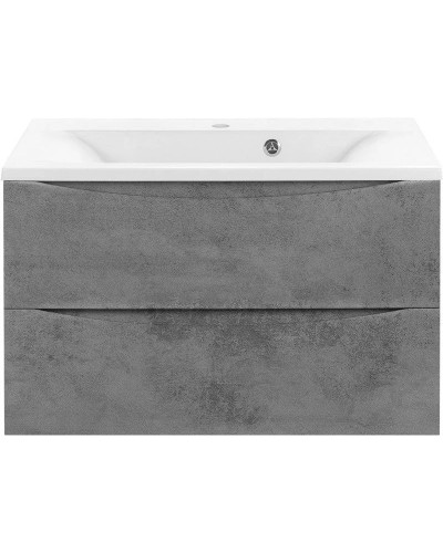 Комплект мебели бетон 80 см Vincea Mia VMC-2MA800BT + VCB-3M800W + VLM-3VC800