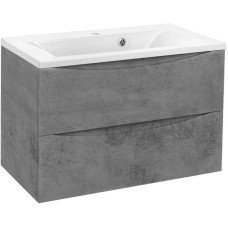 Комплект мебели бетон 80 см Vincea Mia VMC-2MA800BT + VCB-3M800W + VLM-3VC800