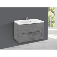 Комплект мебели бетон 80 см Vincea Mia VMC-2MA800BT + VCB-3M800W + VLM-3VC800