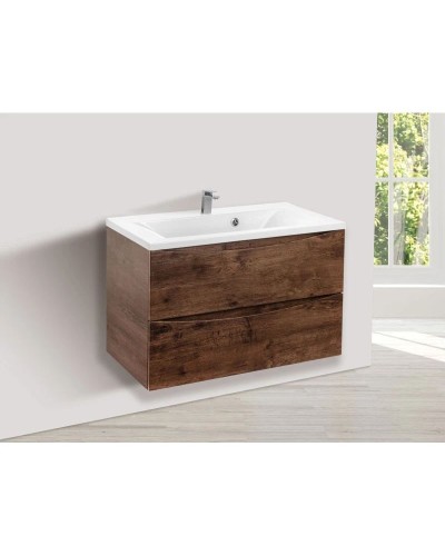 Комплект мебели темный дуб 75 см Vincea Mia VMC-2MA750RW + VCB-3M750W + VLM-3VC800